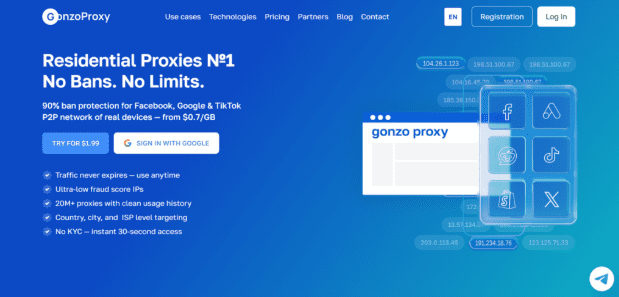 Affordable Rotating Residential Proxy 1 gonzo