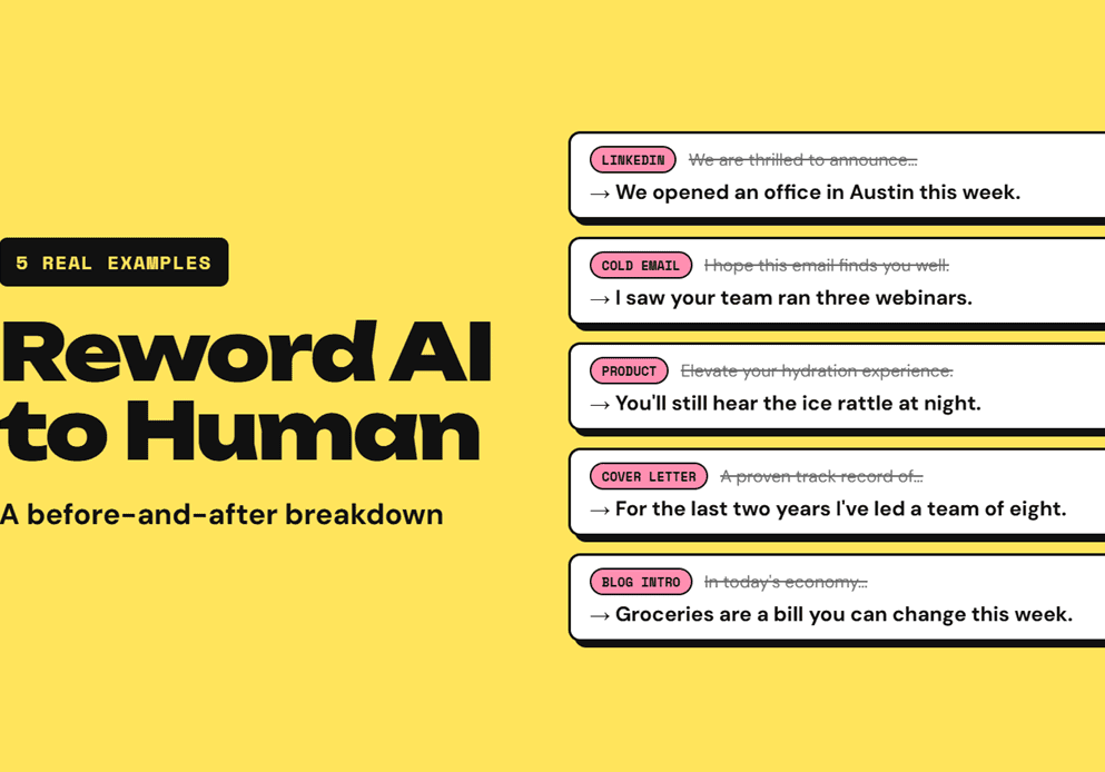 Reword AI to Human: A Before-and-After Breakdown of 5 Real Examples