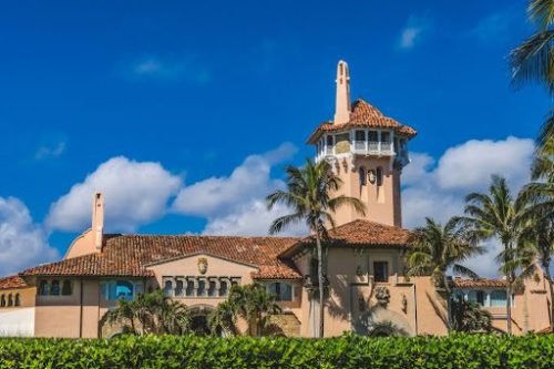 PALM BEACH, FLORIDA, UNITED STATES - MARCH 15, 2021 Mar-A-Lago Trump's Former President's House Residence National Historic Landmark Palm Beach Florida